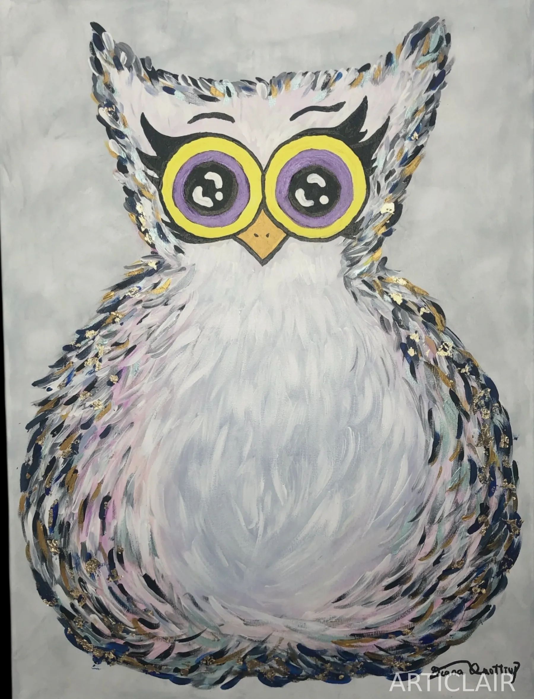 A calm winter owl